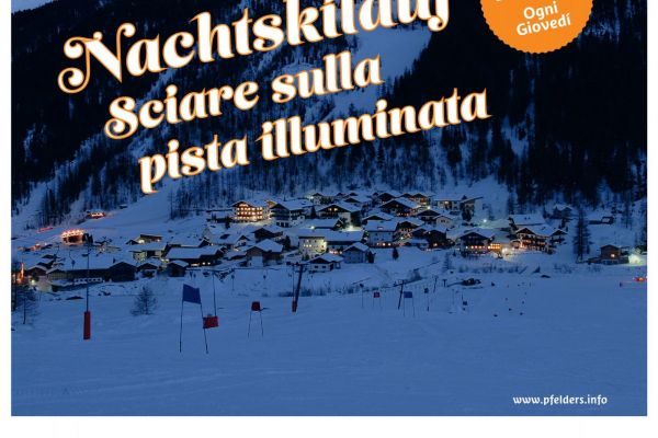 Sciare sulla pista illuminata Gampen